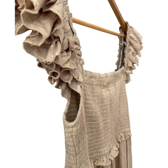 PQ Swim Carrie Tan Square-Neck Tier Dress Size Medium/Large - Picture 6 of 11